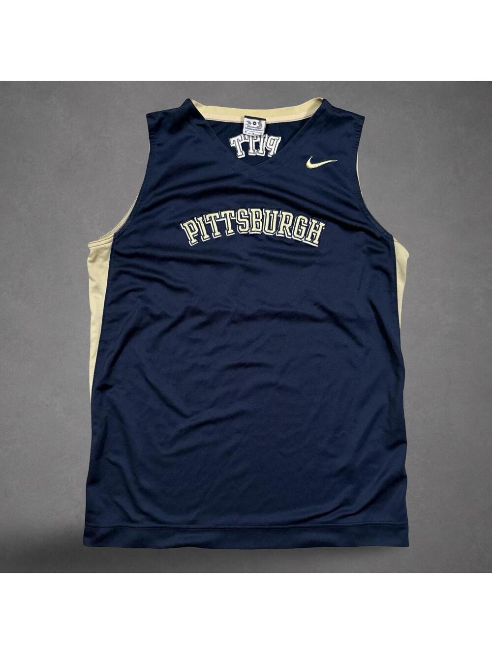 Nike Pittsburgh Pitt Panthers Basketball Jersey Navy Gold Medium